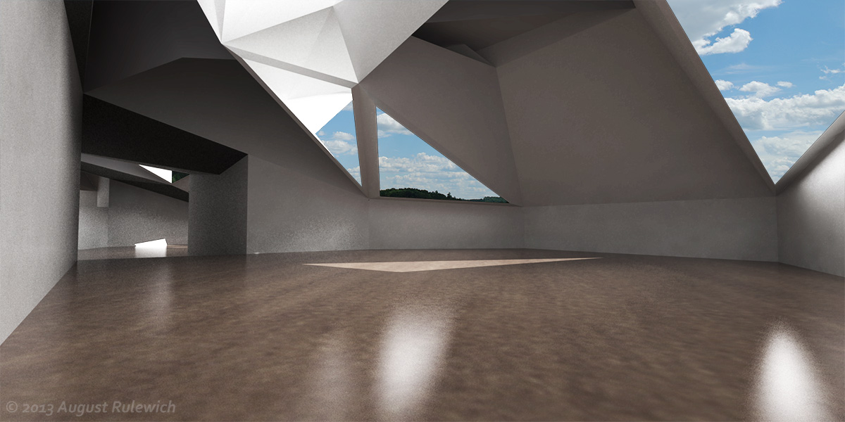 Interior render of studio space
