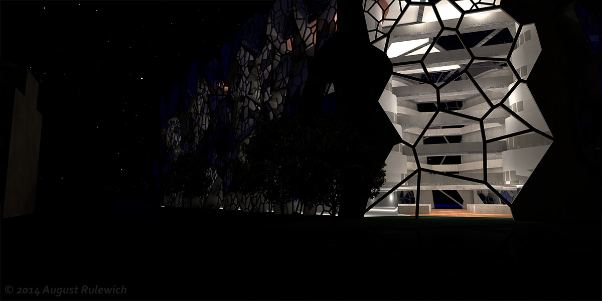 Exterior render - nighttime