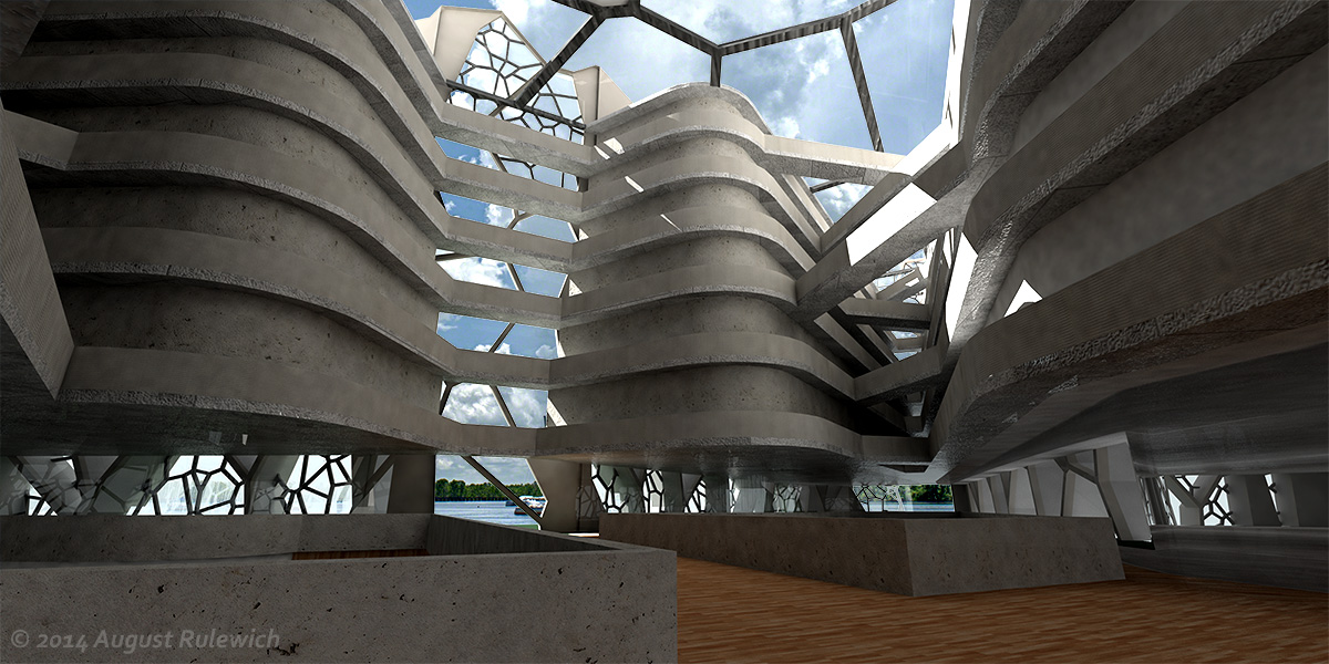 Interior render - ground floor lobby