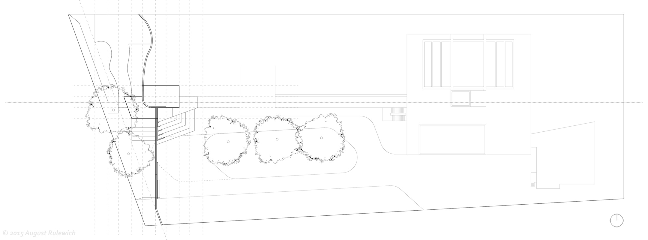 Full site of ATMA with frontage along Ashram Rd. for gatehouse