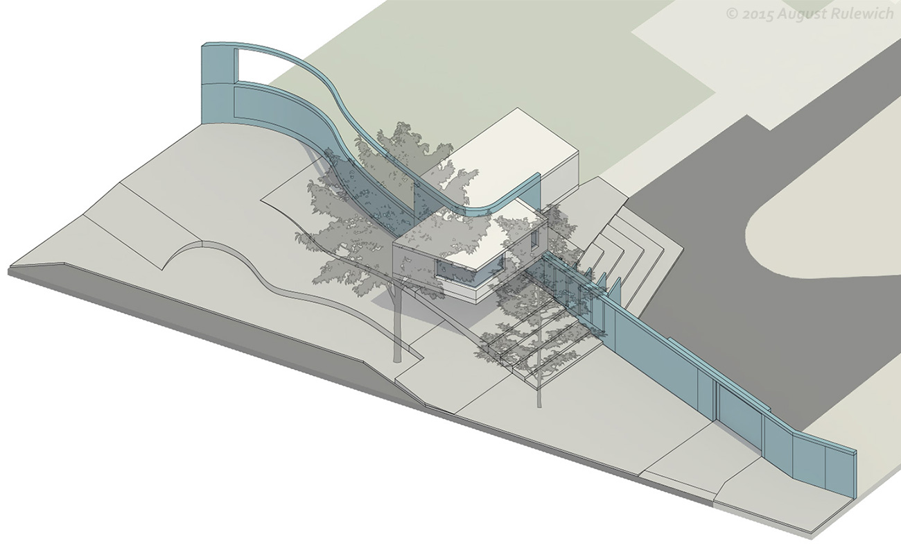 Axonometric detail of gatehouse design