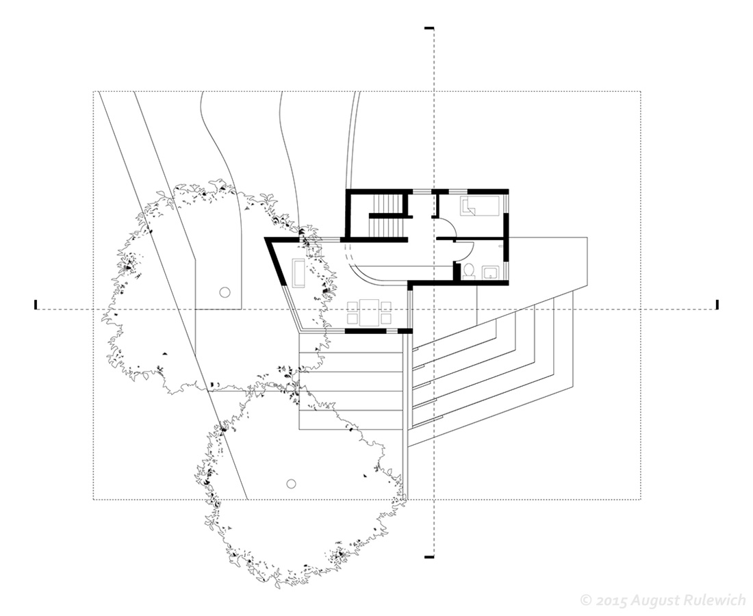 Upper plan showing gatekeeper's living quarters